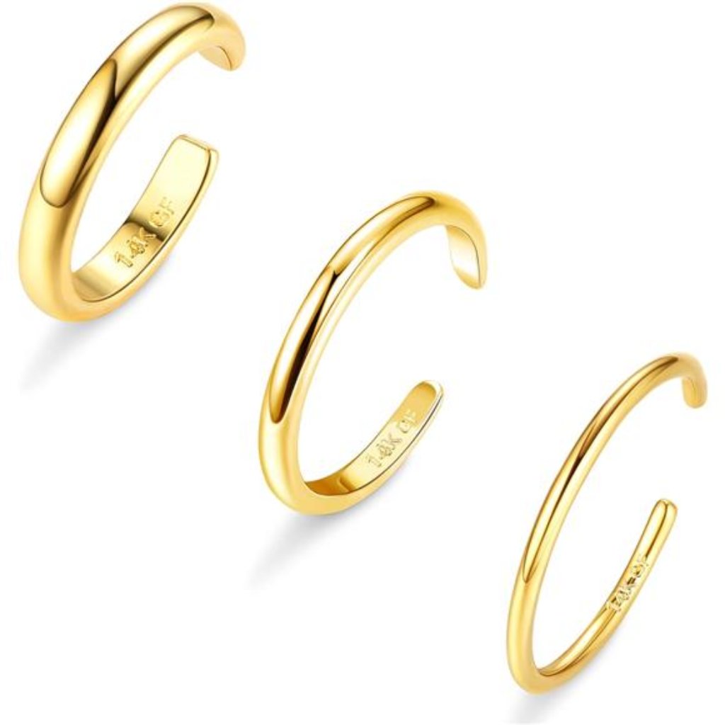 Toe Rings For Women Gold Trendy 14k Gold Filled Toe Rings Set Thin Trendy